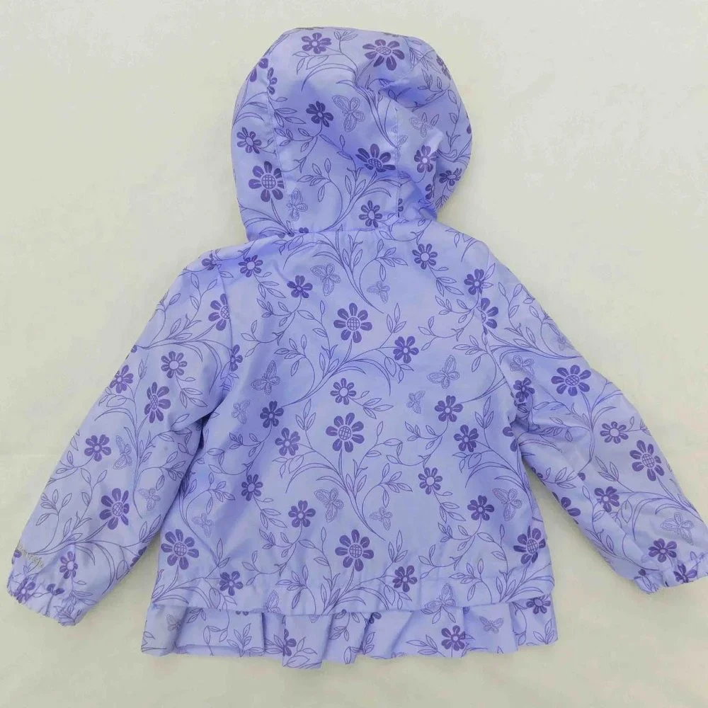 London Fog 18m Pretty Lavender Floral Fleece-Lined Hooded Jacket - Picture 3 of 3